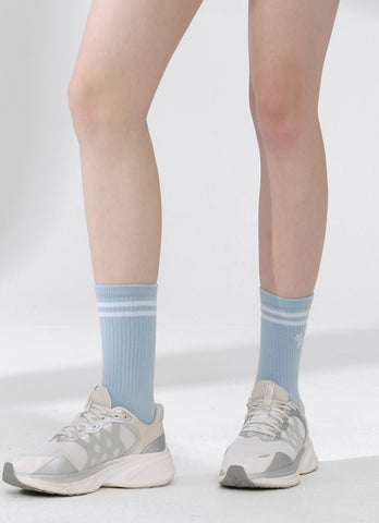 Fresh Double Line Crew Socks
