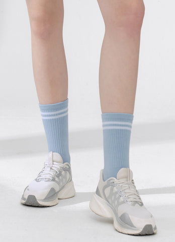 Fresh Double Line Crew Socks