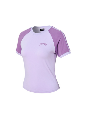 Raglan Color Block Crop Short Sleeve