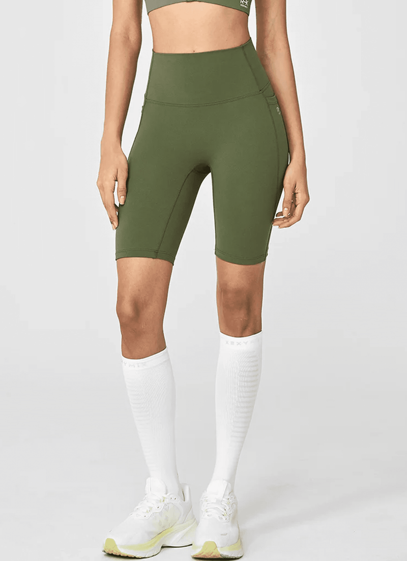 RX Black label signature 360N Pocket Leggings 4.5 Shorts in Bronze Khaki