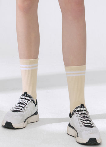 Fresh Double Line Crew Socks
