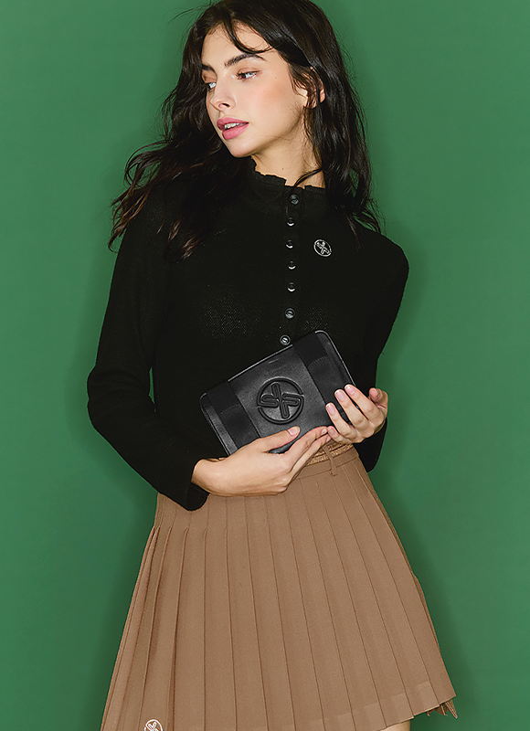 Glossy Pleated Skirt