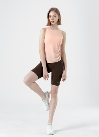 Unbalanced Side Shirring Sleeveless