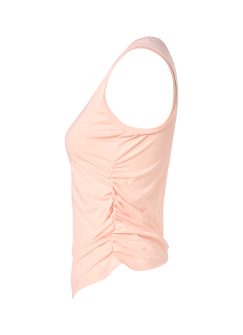 Unbalanced Side Shirring Sleeveless