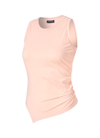 Unbalanced Side Shirring Sleeveless