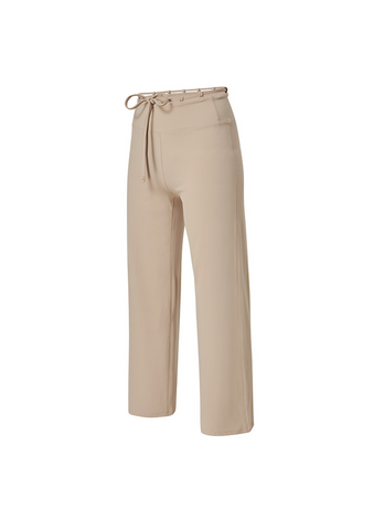 Black Label Signature Power Rise Brushed-Fleece String Wide Leggings