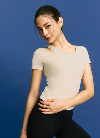 Cotton Like Cut Out Crop Top