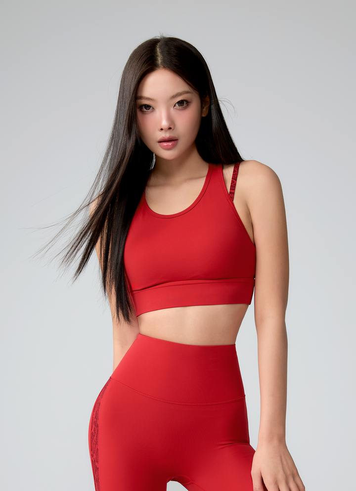 Black Label Signature Power Rise Python Colorblock Bra Top