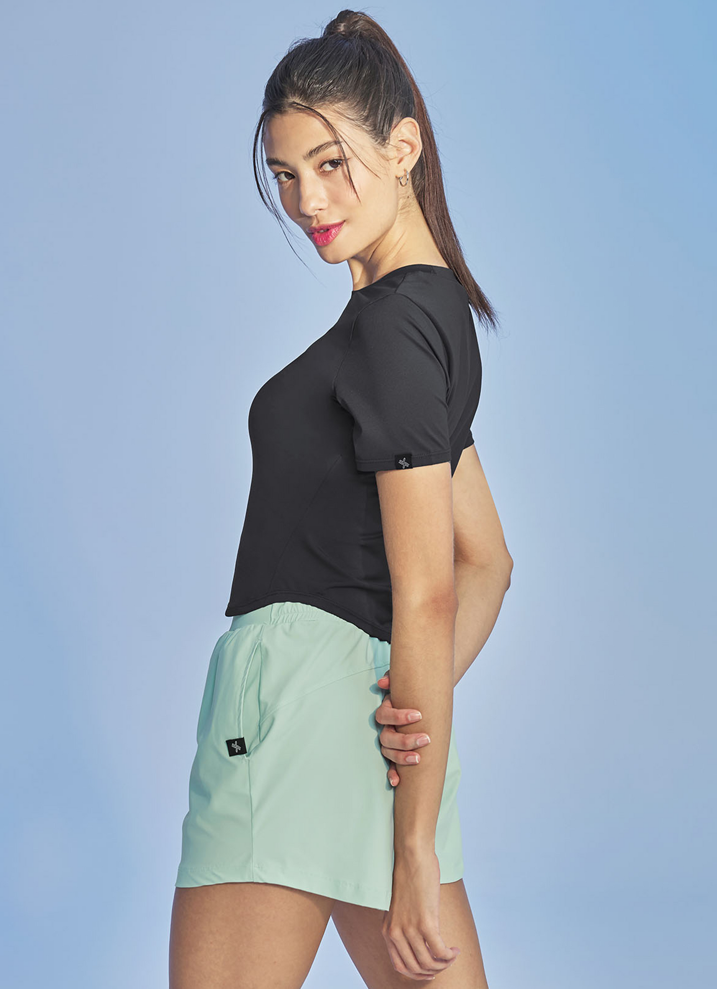 Ice Feather Crop Top Short Sleeve T-shirt