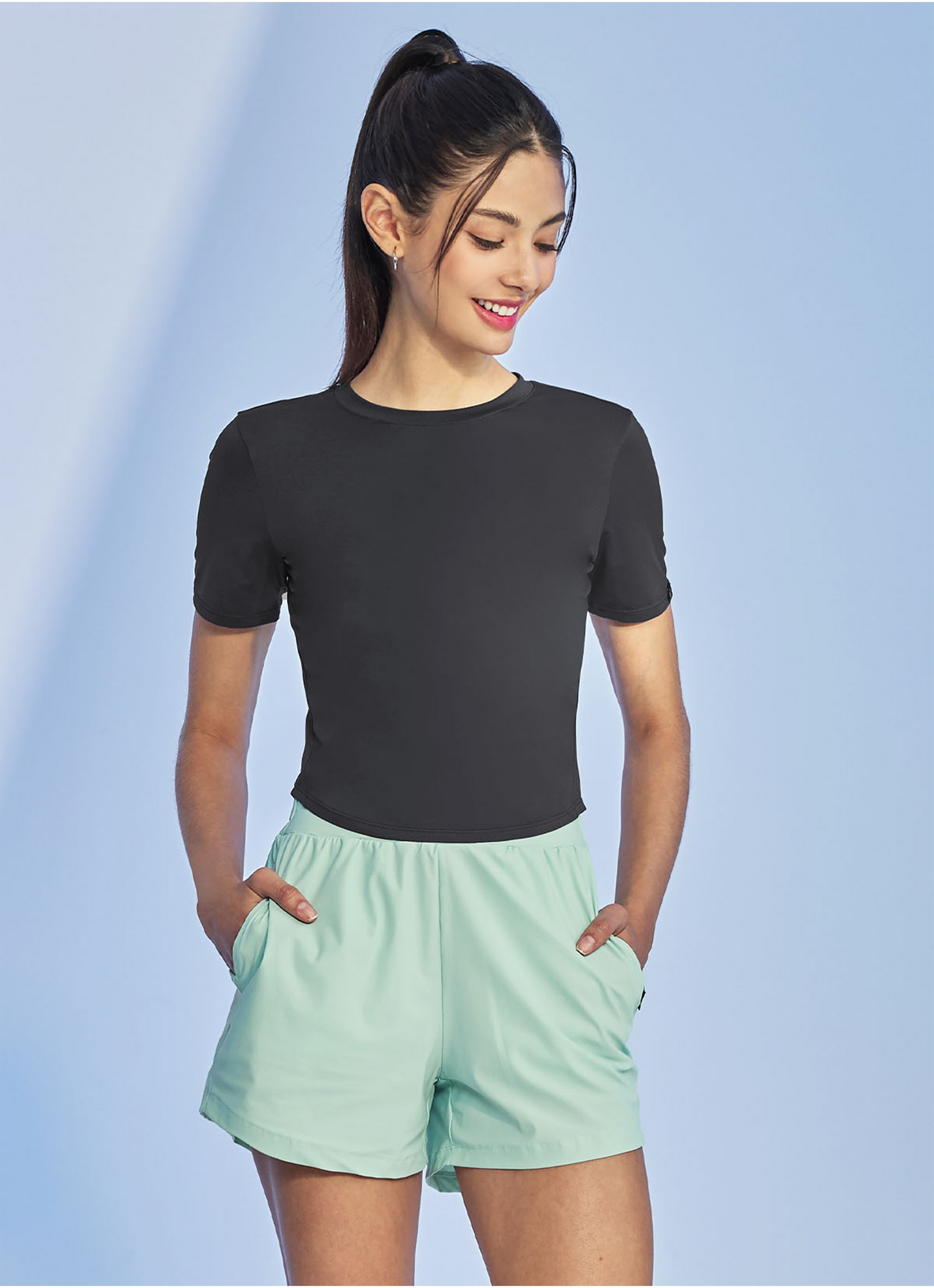 Ice Feather Crop Top Short Sleeve T-shirt
