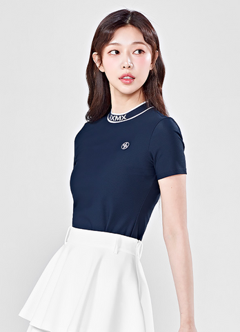 Golf Embossed Jacquard Logo Short Sleeve