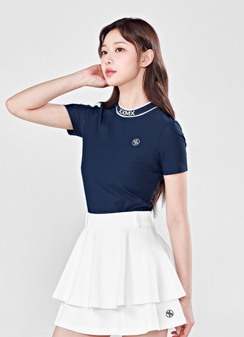 Golf Embossed Jacquard Logo Short Sleeve