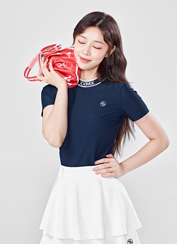 Golf Embossed Jacquard Logo Short Sleeve