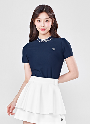 Golf Embossed Jacquard Logo Short Sleeve