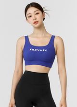 Black Label Signature Power Rise Bra Top in Dazzling Blue