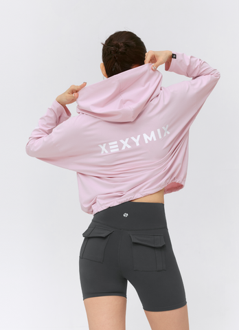 Daily Feather String Crop Hoodie