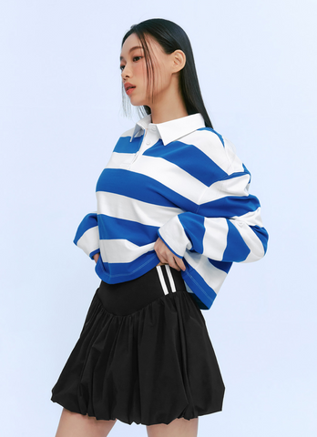 Striped Oversized Crop Longsleeve