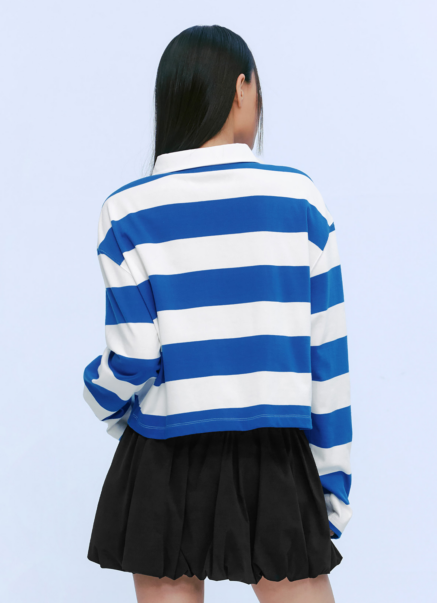 Striped Oversized Crop Longsleeve