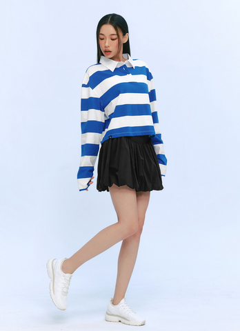 Striped Oversized Crop Longsleeve