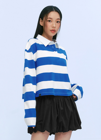 Striped Oversized Crop Longsleeve