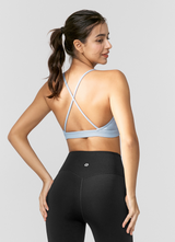 Comfort Up Cross-Back Bra Top in Haze Blue