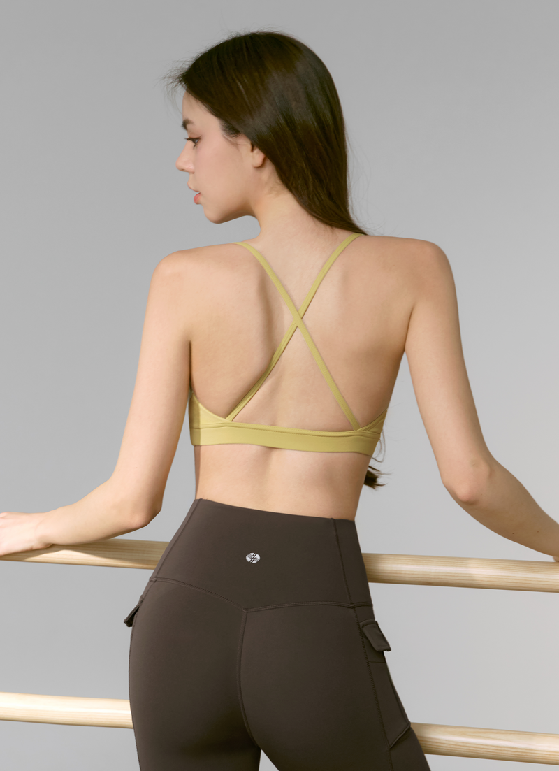 Comfort Up Cross-Back Bra Top in Honey Lemon