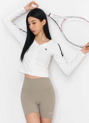 Eco Dex Color Block Crop Cardigan