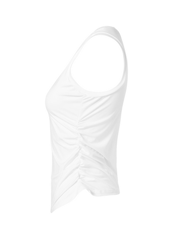 Unbalanced Side Shirring Sleeveless