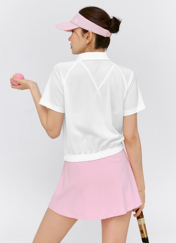 Soft Pique Half Zip Up Short Sleeve