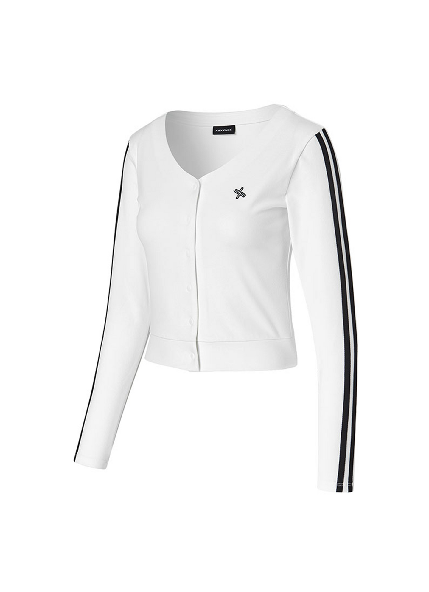 Eco Dex Color Block Crop Cardigan