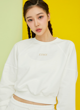 Easy Going Crop Sweatshirt in Ivory