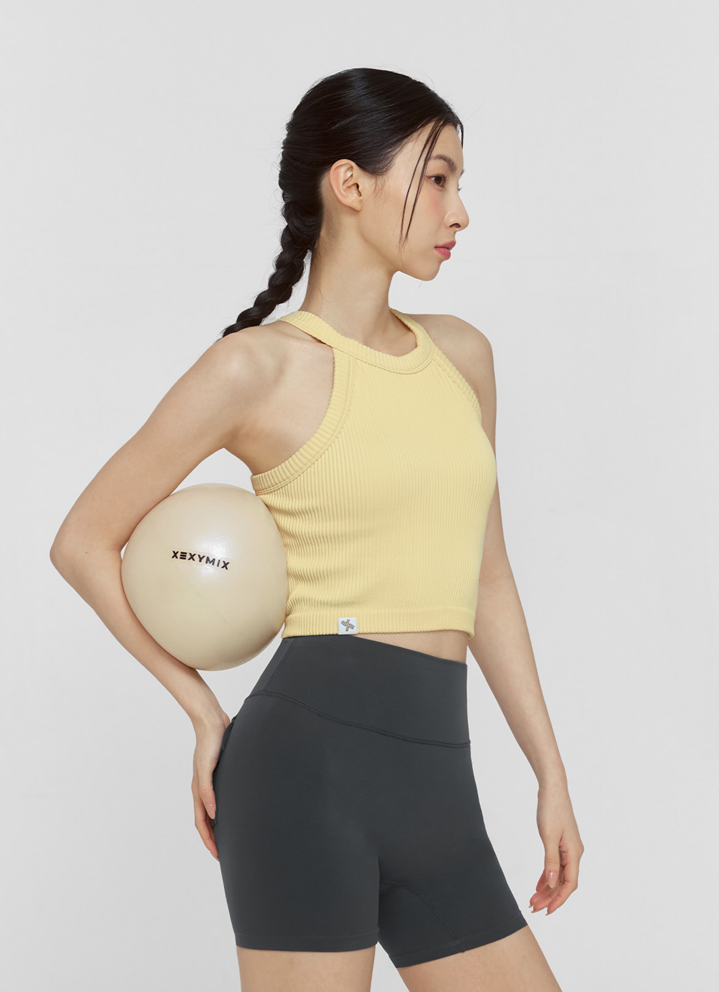 Ribbed Seamless Halter Neck Crop Top