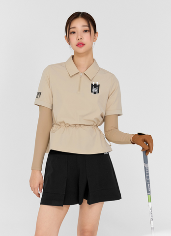 Golf Woven String Collar Short Sleeve