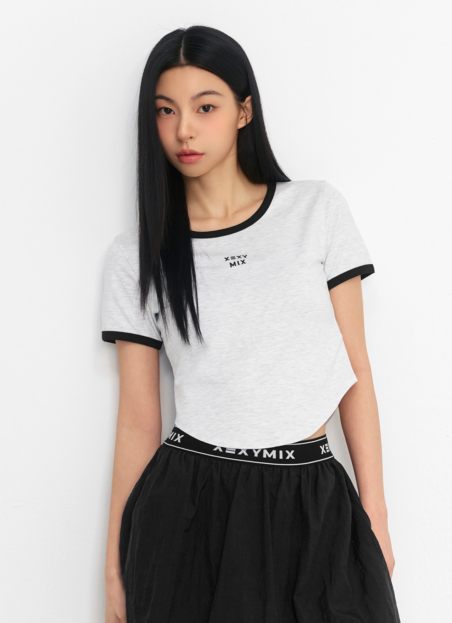 Soft Line Color Block Crop Top