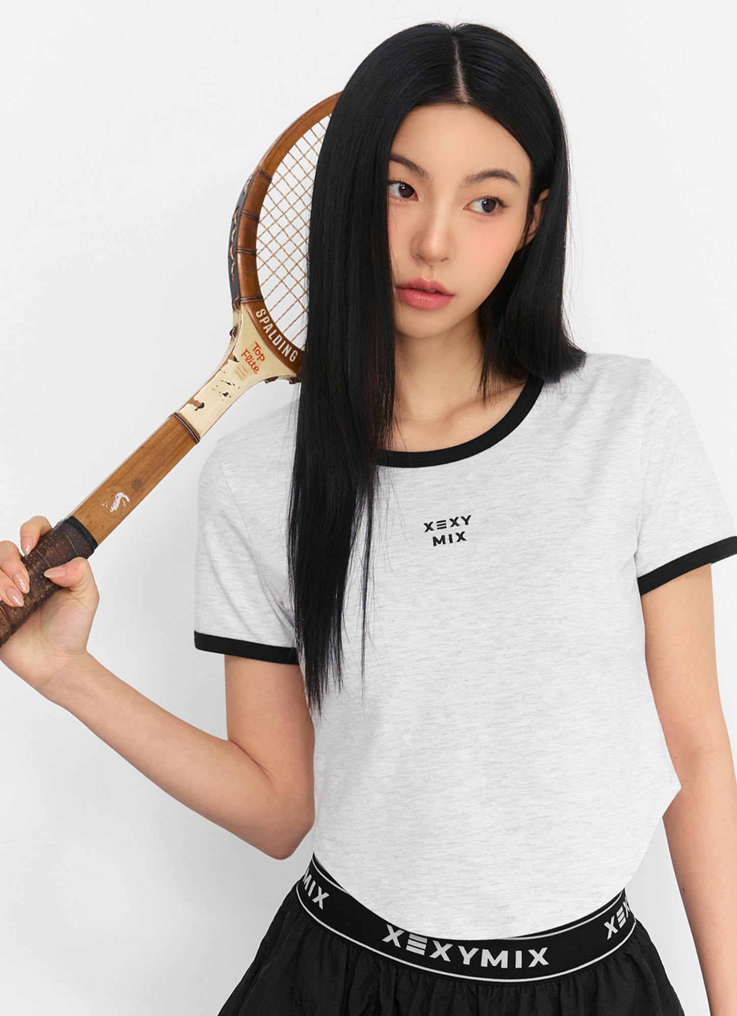 Soft Line Color Block Crop Top
