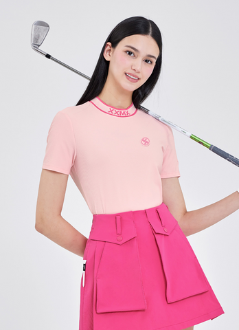 Golf Embossed Jacquard Logo Short Sleeve