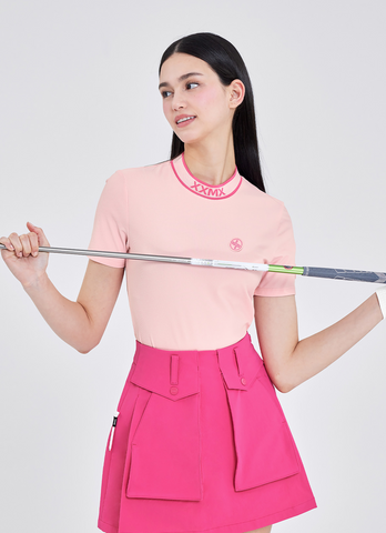 Golf Embossed Jacquard Logo Short Sleeve