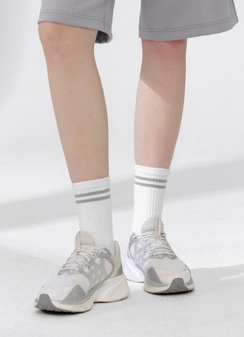 Fresh Double Line Crew Socks