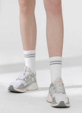 Fresh Double Line Crew Socks