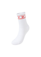 Fresh Lettering Crew Socks in Lucy Red