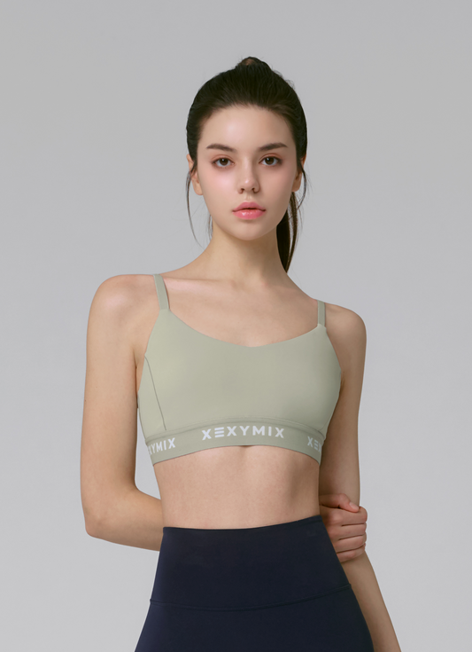 Black Label Signature Power Rise Logo Band Bra Top