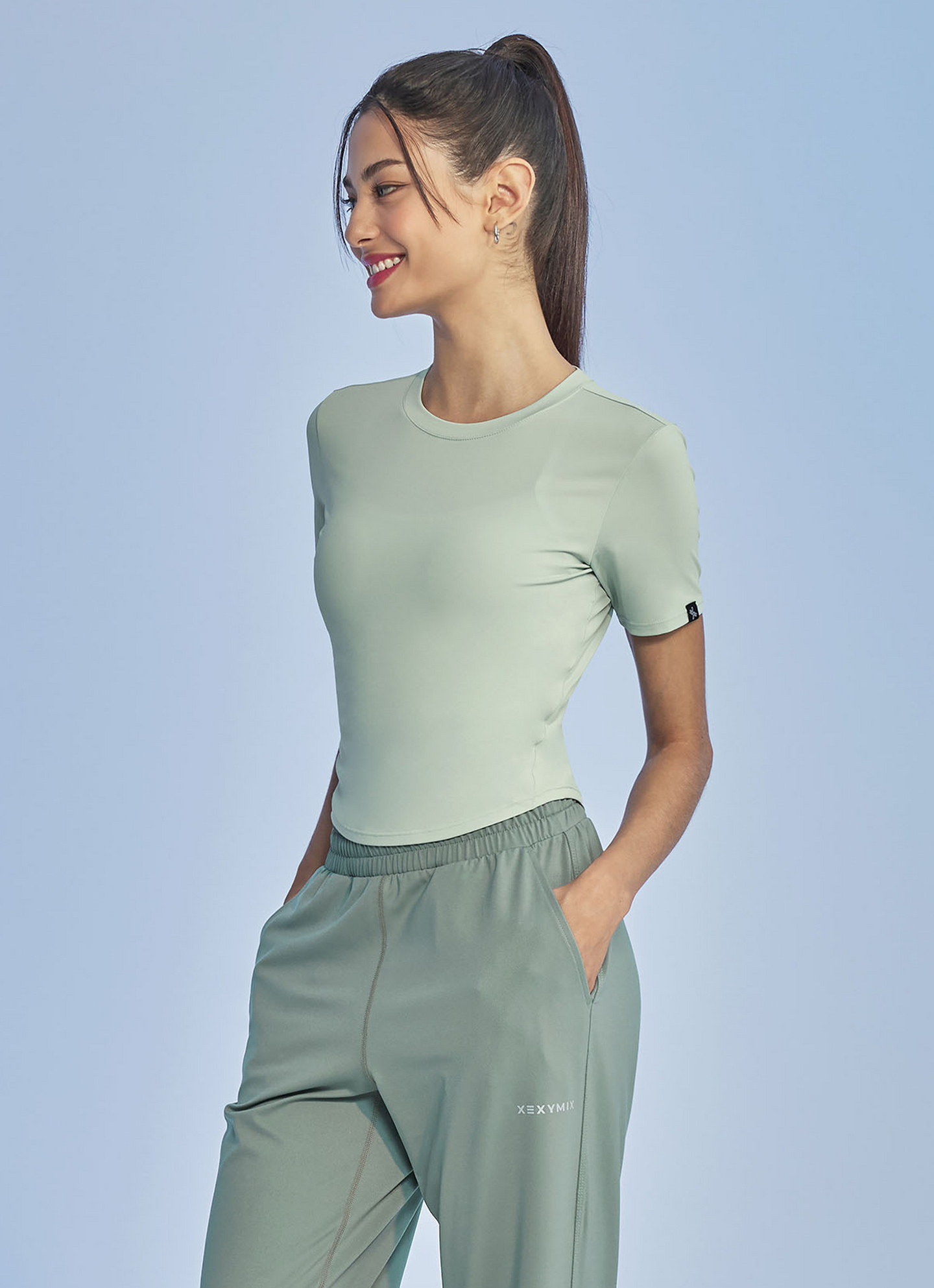 Ice Feather Crop Top Short Sleeve T-shirt