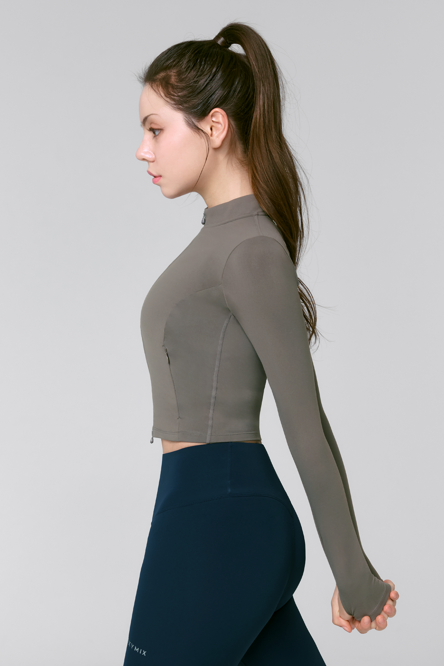 Slim Fit Crop Zip-Up Jacket