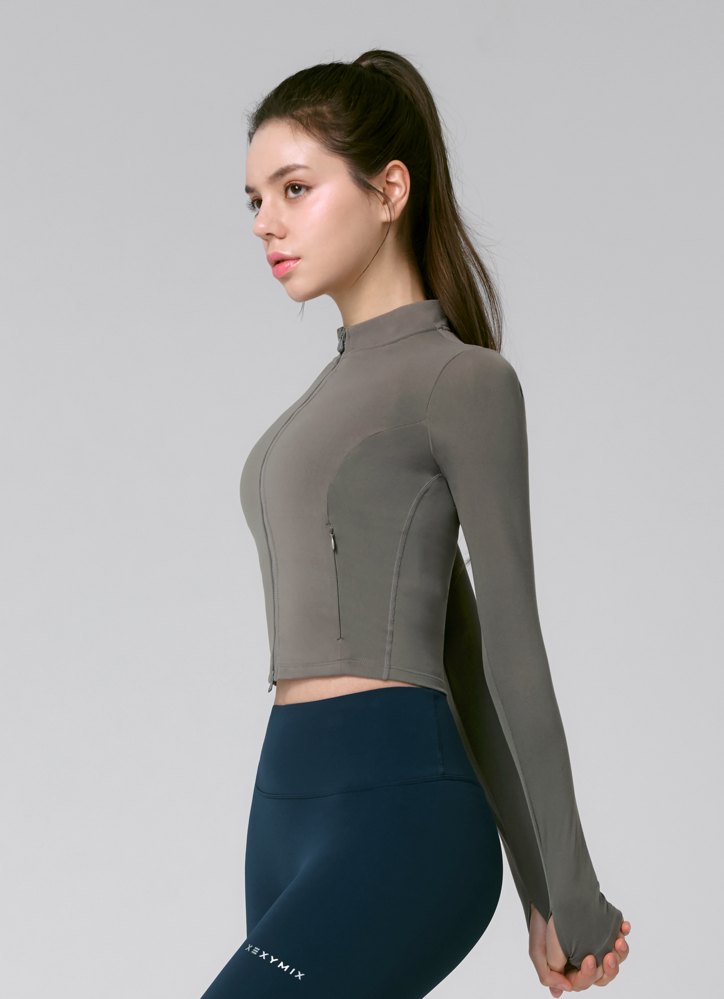 Slim Fit Crop Zip-Up Jacket