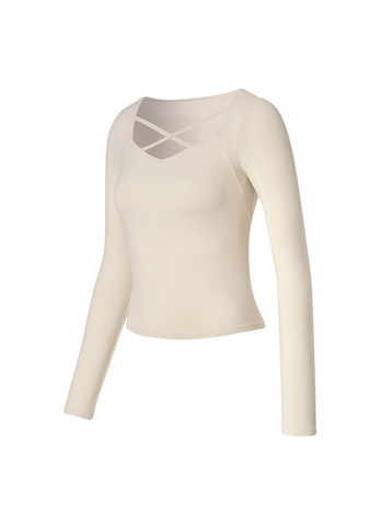 Cotton-Like Cross-String Padded Long Sleeve
