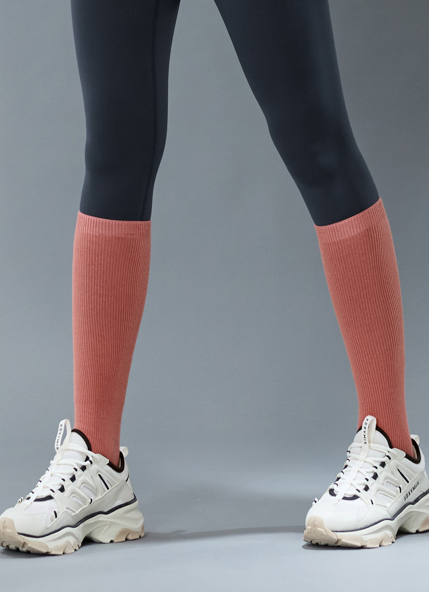 Non-slip Ribbed Knee Socks