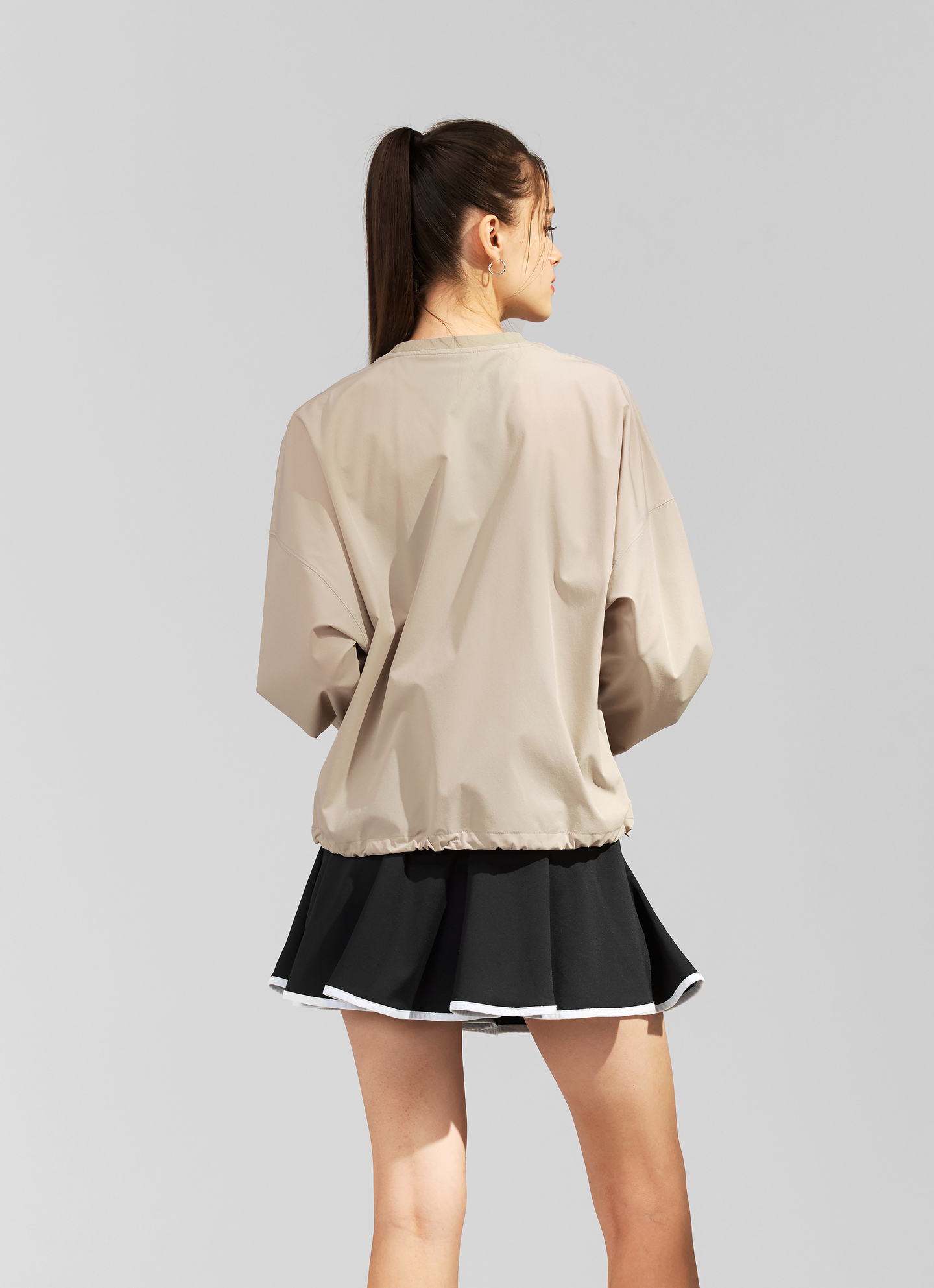 Woven String Sweatshirt