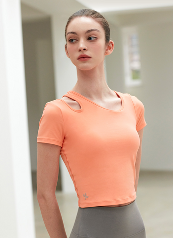 Cotton Like Cut Out Crop Top