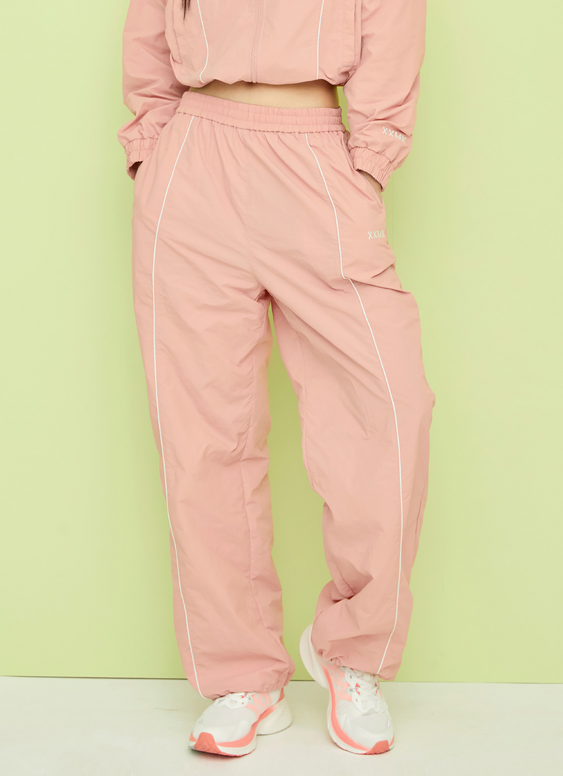 Woven Piping Two Way Pants in Pink Balm
