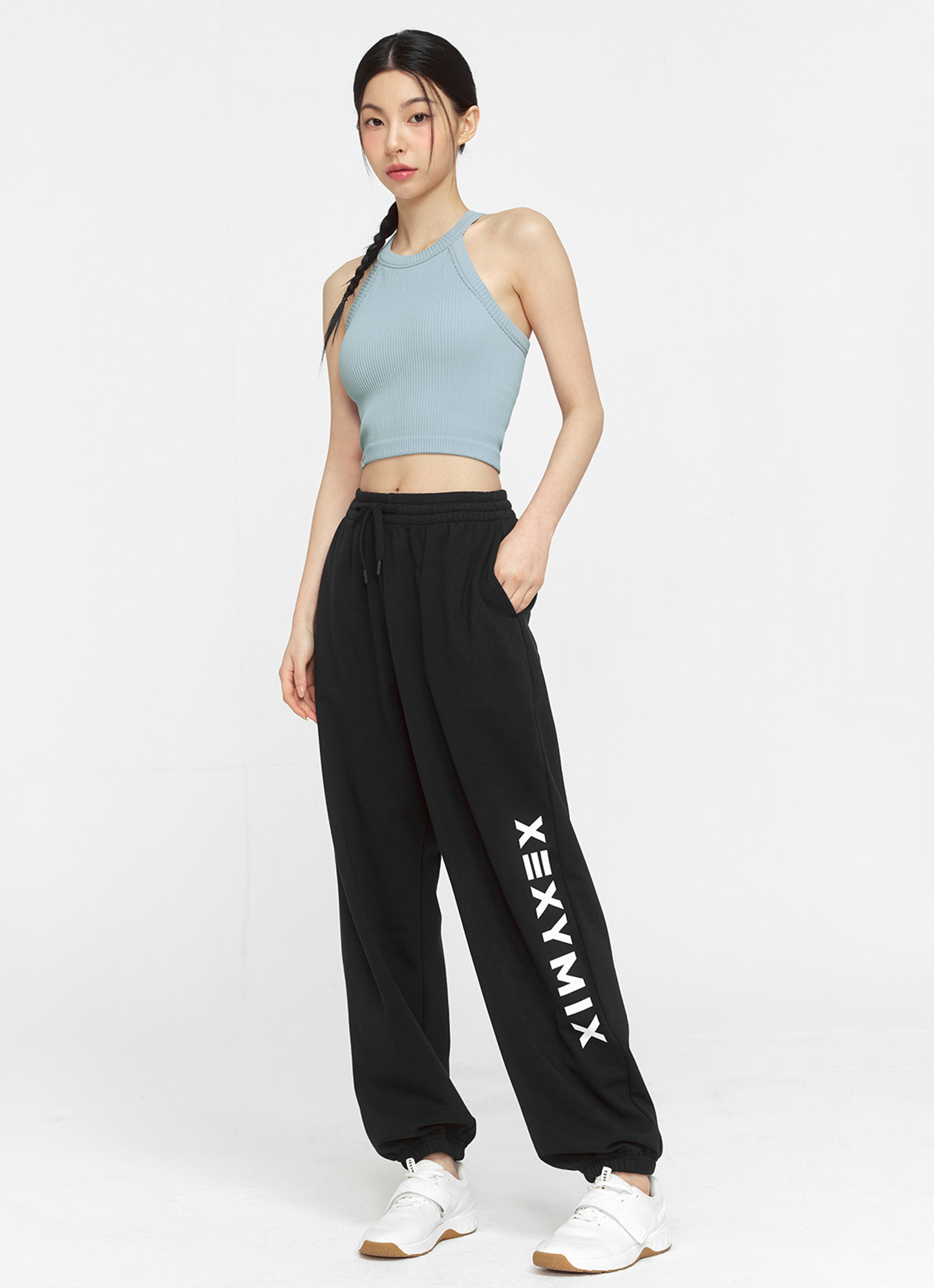 Ribbed Seamless Halter Neck Crop Top